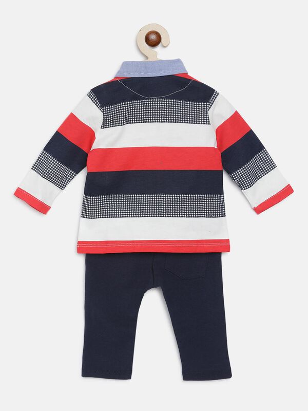 Striped T-Shirt - Trousers Set (2Pc) image number 1